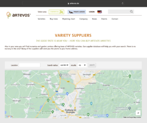 The supplier database of Artevos
